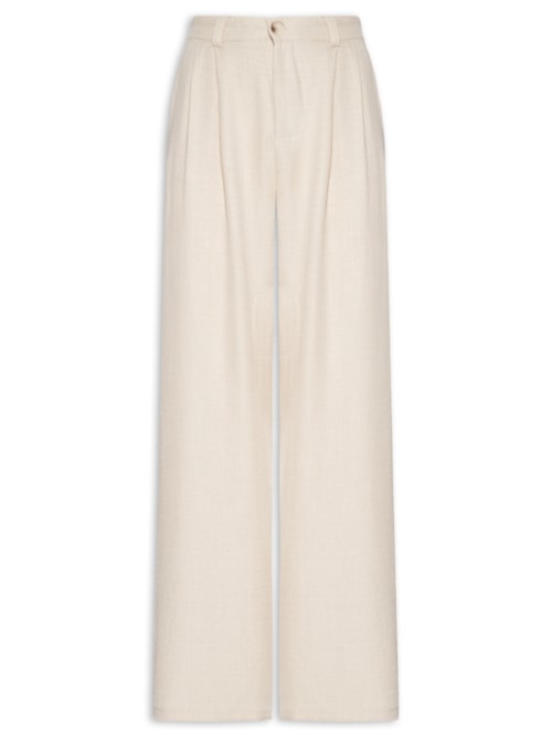 Calça Feminina Pantalona Larga - Bege