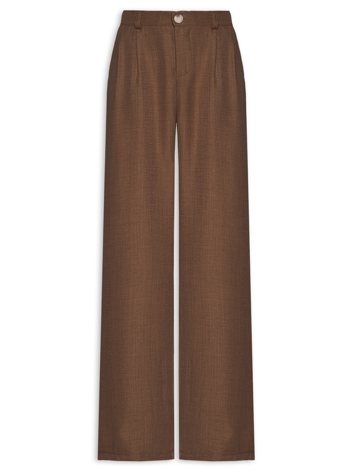 Calça Feminina Pantalona Larga Marrom Basiq