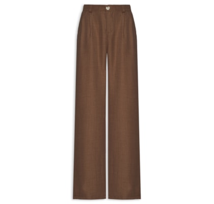 Calça Feminina Pantalona Larga - Marrom
