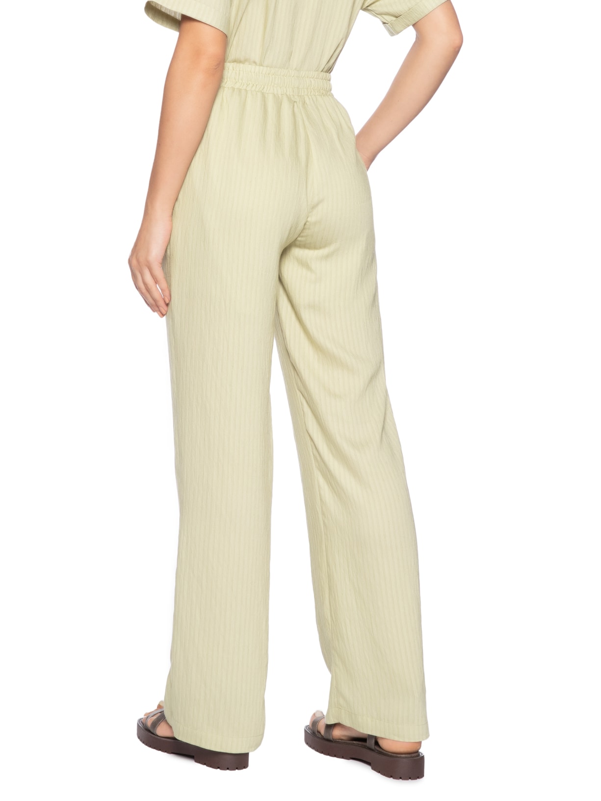 Calça Feminina Pantalona Leve Verde Basiq