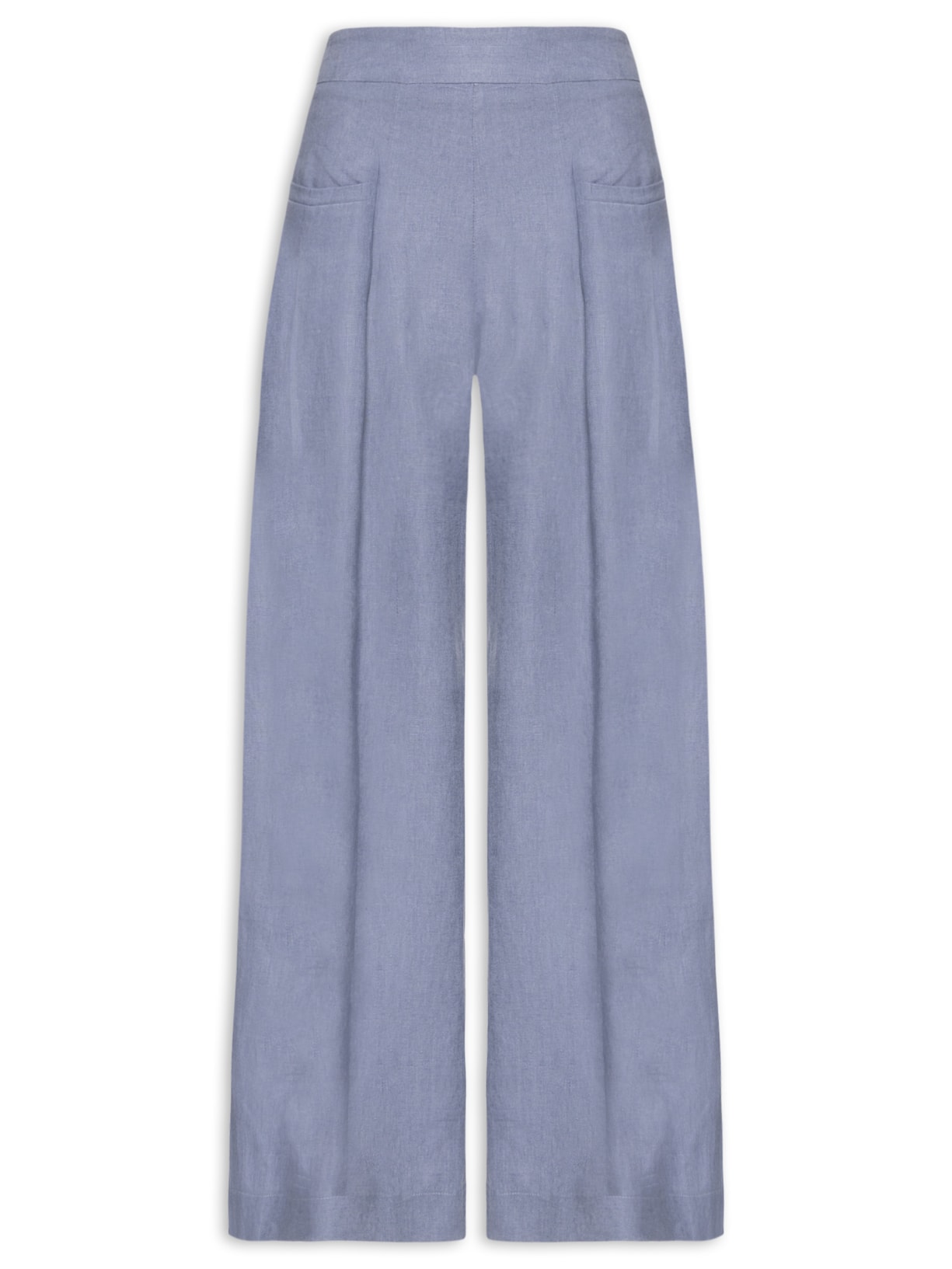 Calça Feminina Pantalona Linho Pregas - Roxo