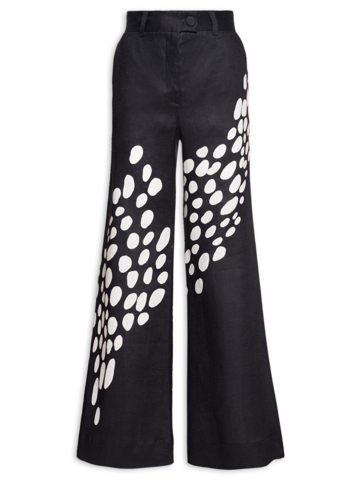 Calça Feminina Pantalona Linho - Preto