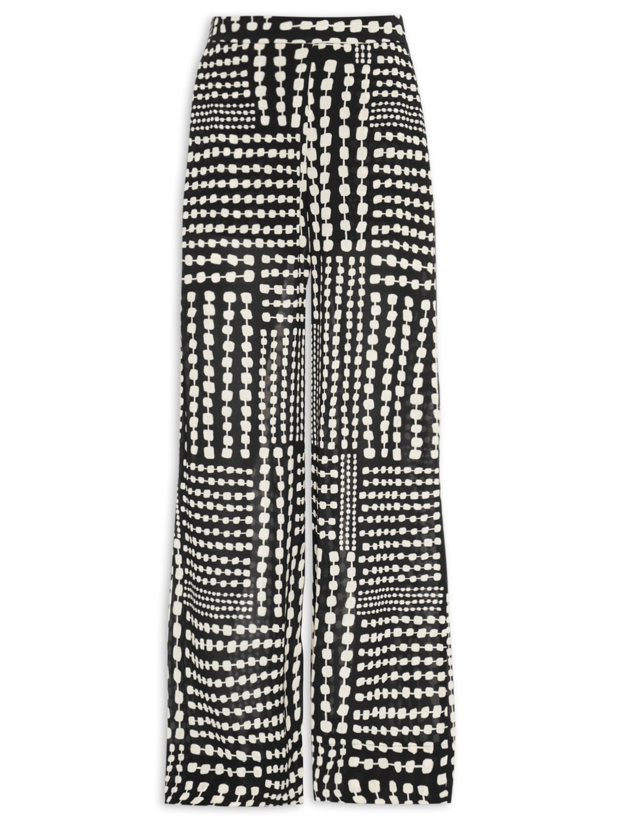 Calça Feminina Pantalona Listra Corrente - Preto