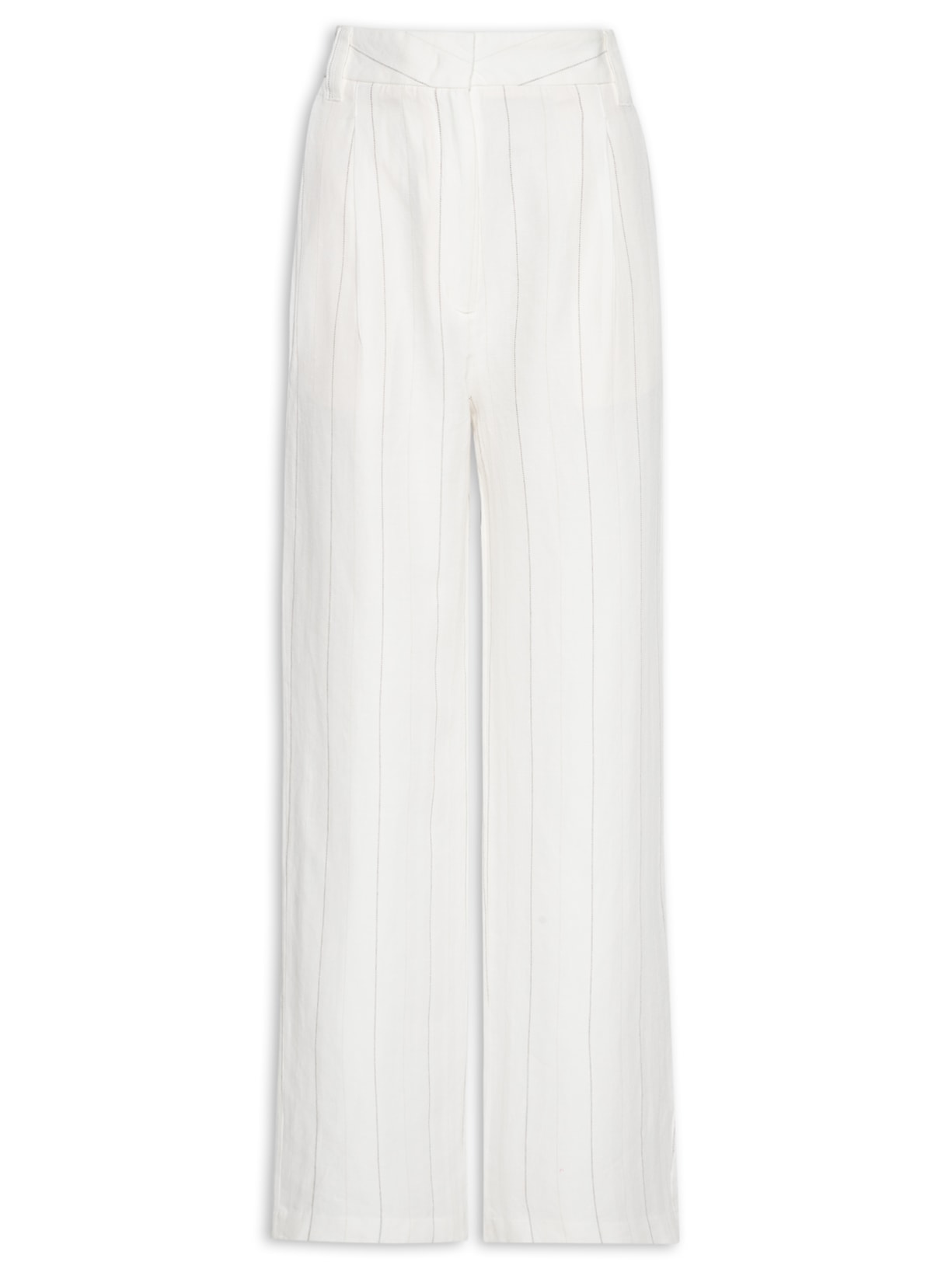 Calça Feminina Pantalona Listrada - Off White