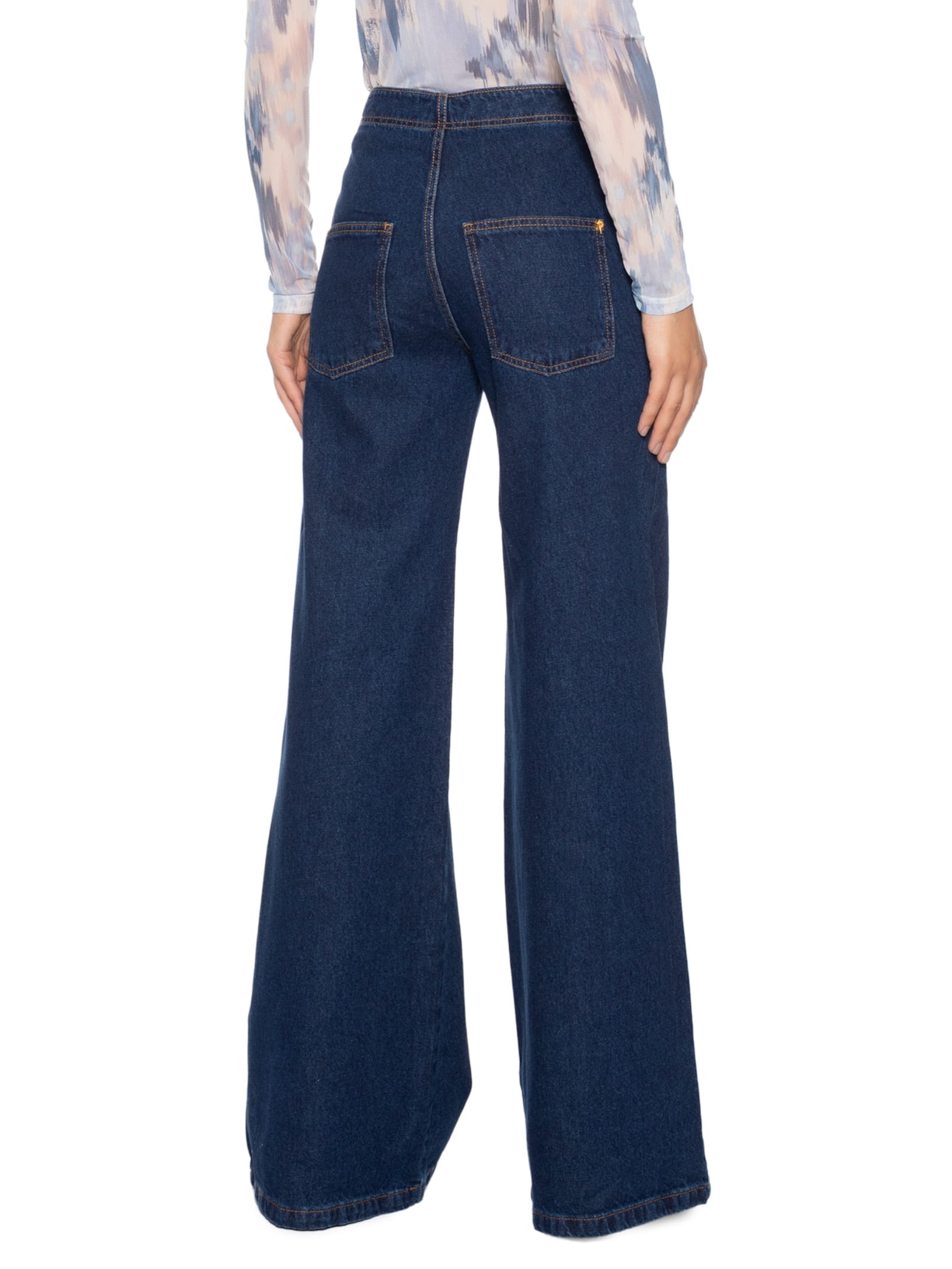 Calça Feminina Pantalona Luciana Azul Le Lis