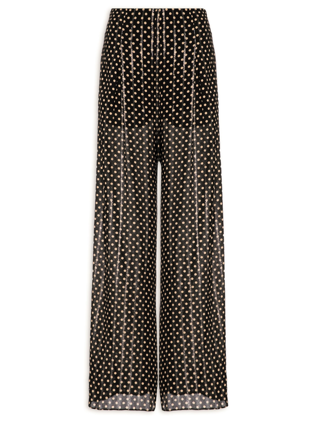 Calça Feminina Pantalona Lurex Estampa Anoitecer - Preto