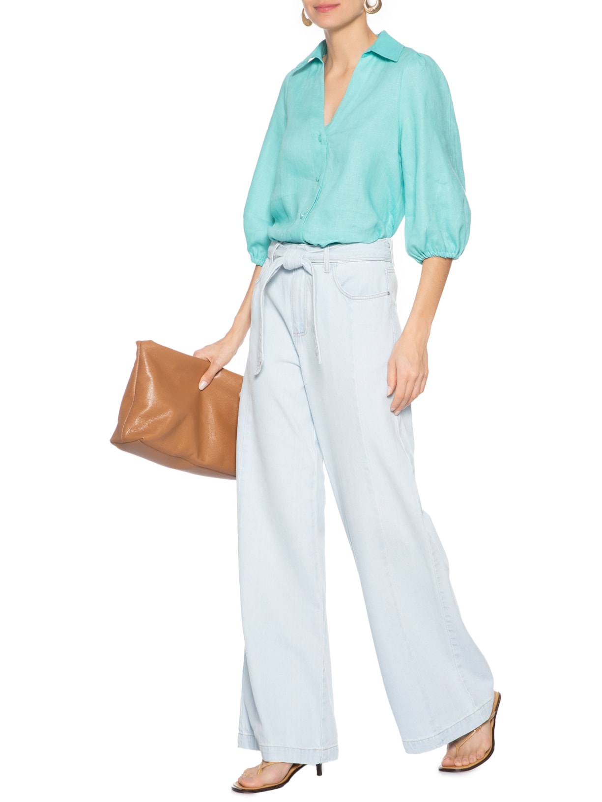 Calça Feminina Pantalona Malu Azul Le Lis