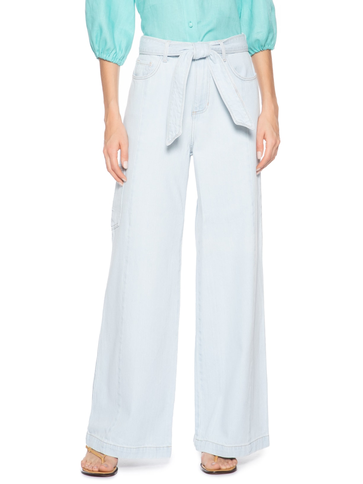 Calça Feminina Pantalona Malu Azul Le Lis