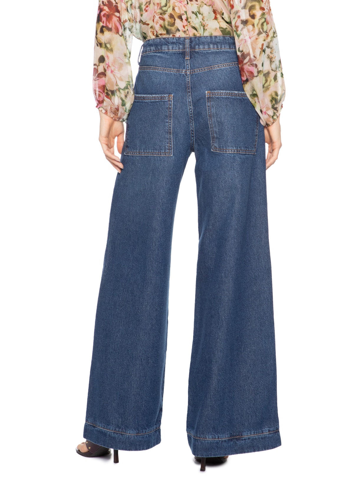 Calça Feminina Pantalona Marília Azul Le Lis