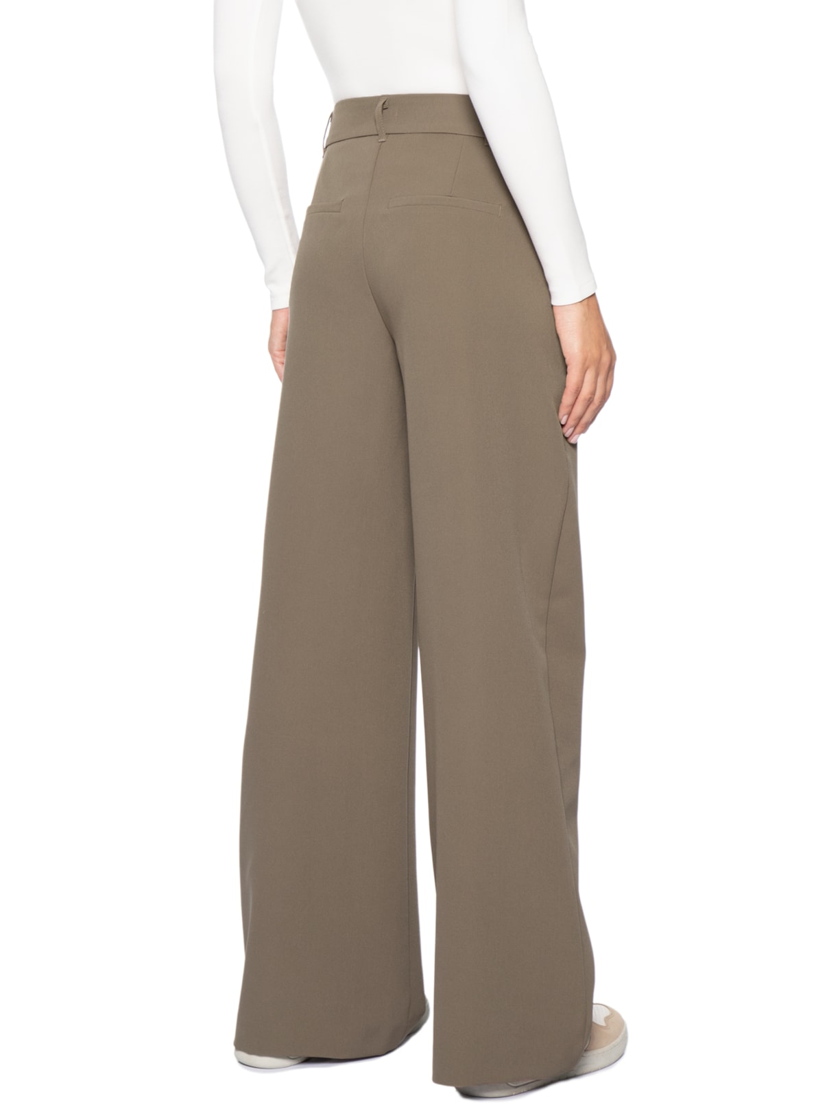 Calça Feminina Pantalona Marrom Basiq