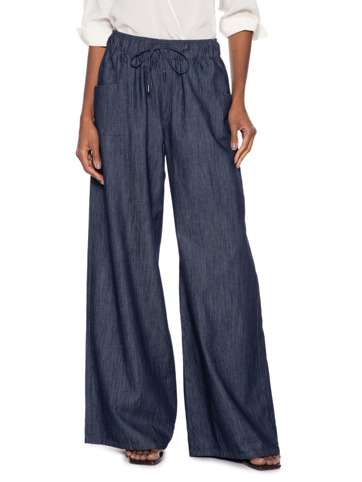 Calça Feminina Pantalona Mika Azul Le Lis