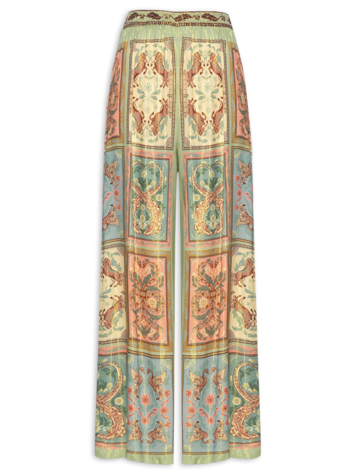 Calça Feminina Pantalona Naipe Animal - Verde