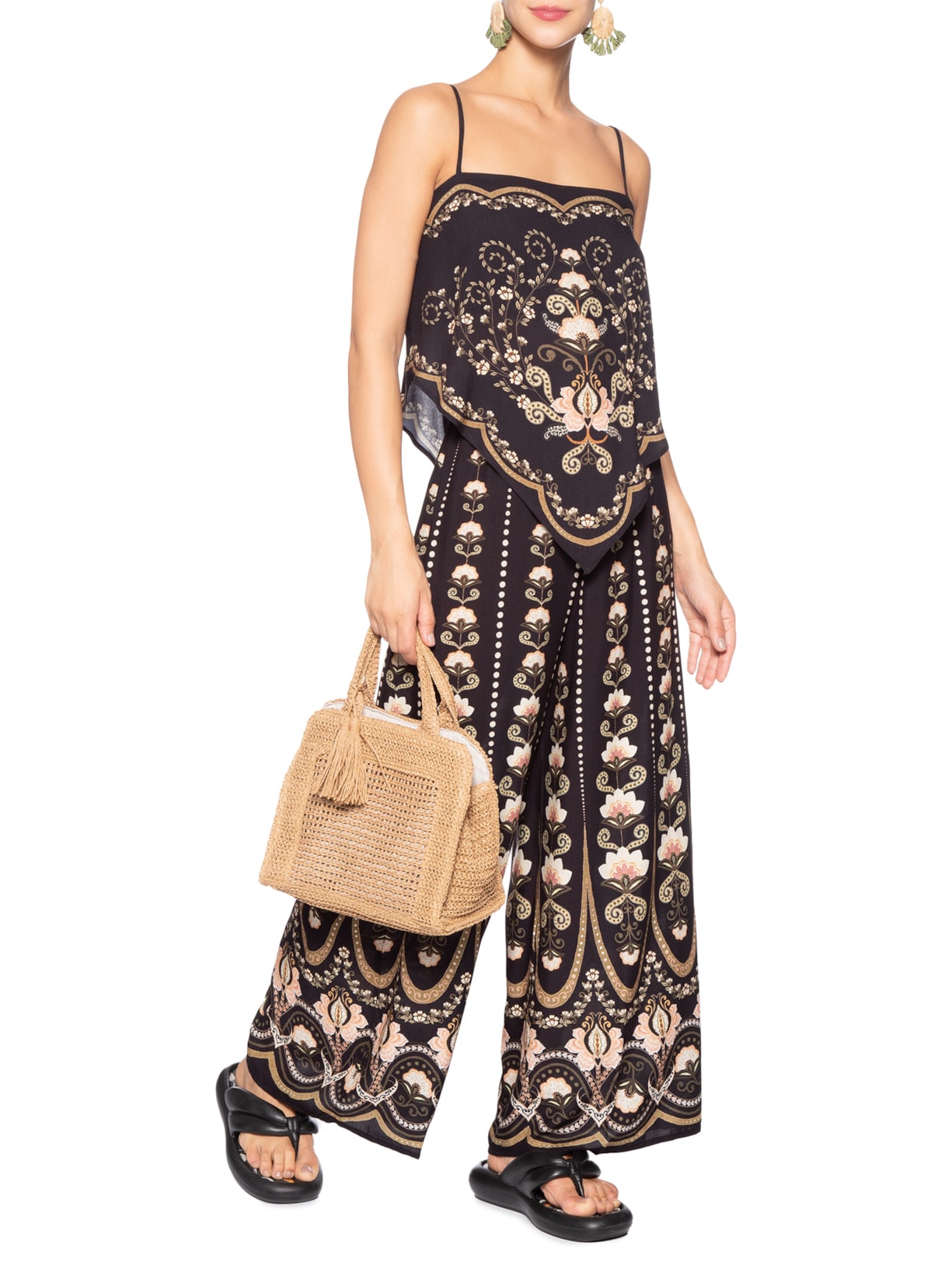 Calça Feminina Pantalona Nikita Preto Farm