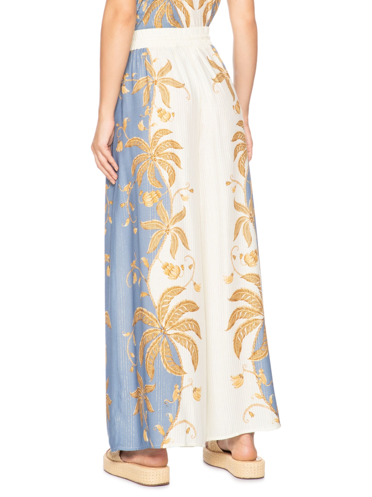 Calça Feminina Pantalona Ourinho Tropical Branco Farm