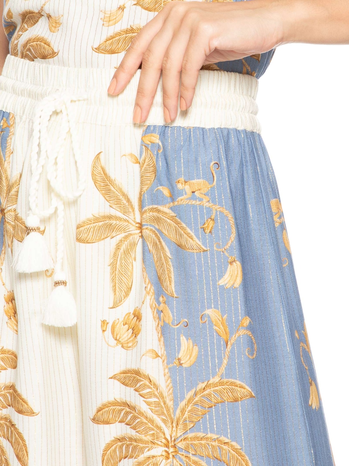 Calça Feminina Pantalona Ourinho Tropical Branco Farm