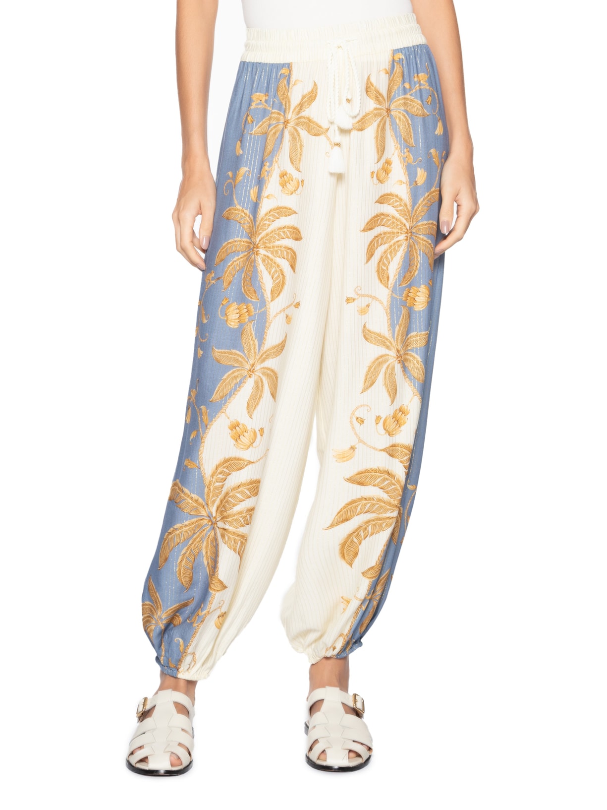 Calça Feminina Pantalona Ourinho Tropical Branco Farm