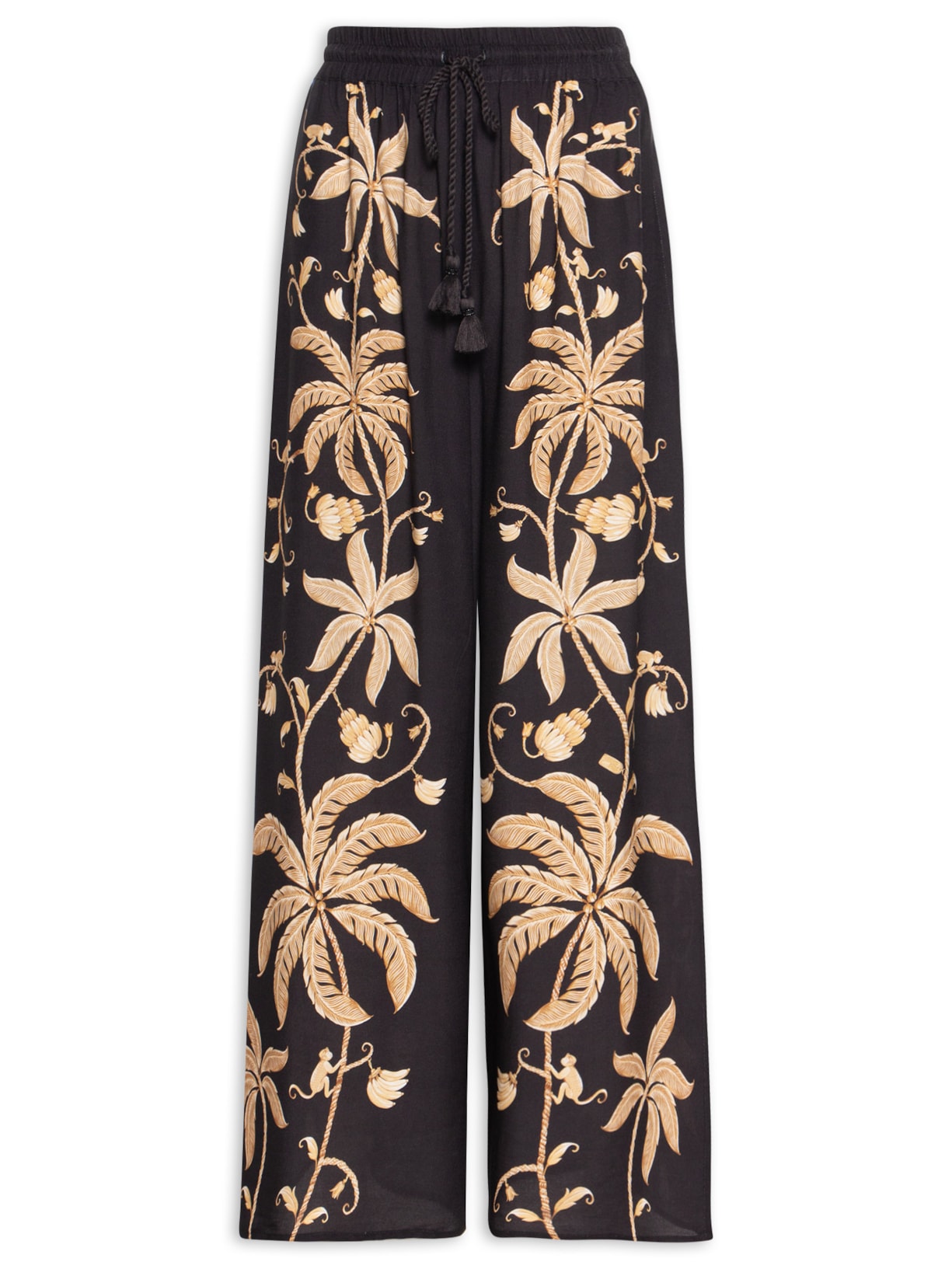 Calça Feminina Pantalona Ourinho Tropical - Preto