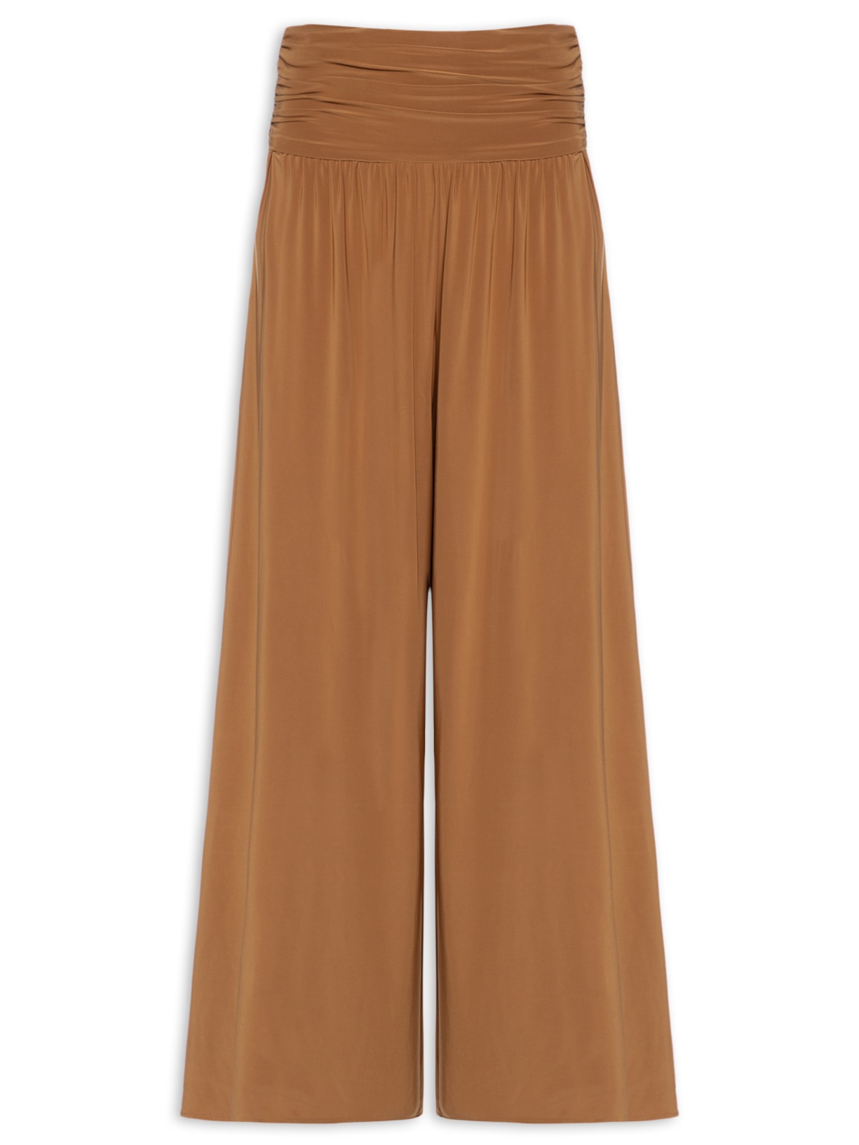 Calça Feminina Pantalona Pala Jersey Marrom Animale
