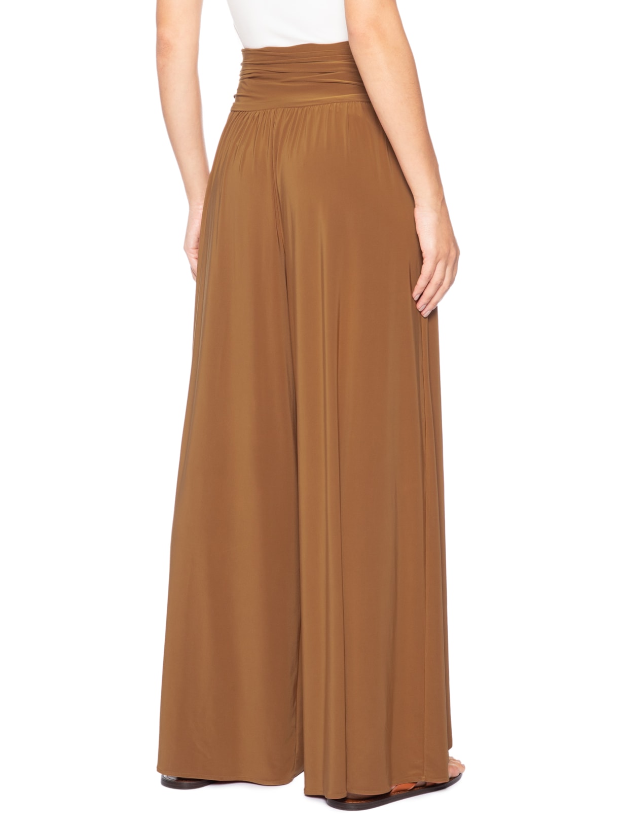 Calça Feminina Pantalona Pala Jersey Marrom Animale