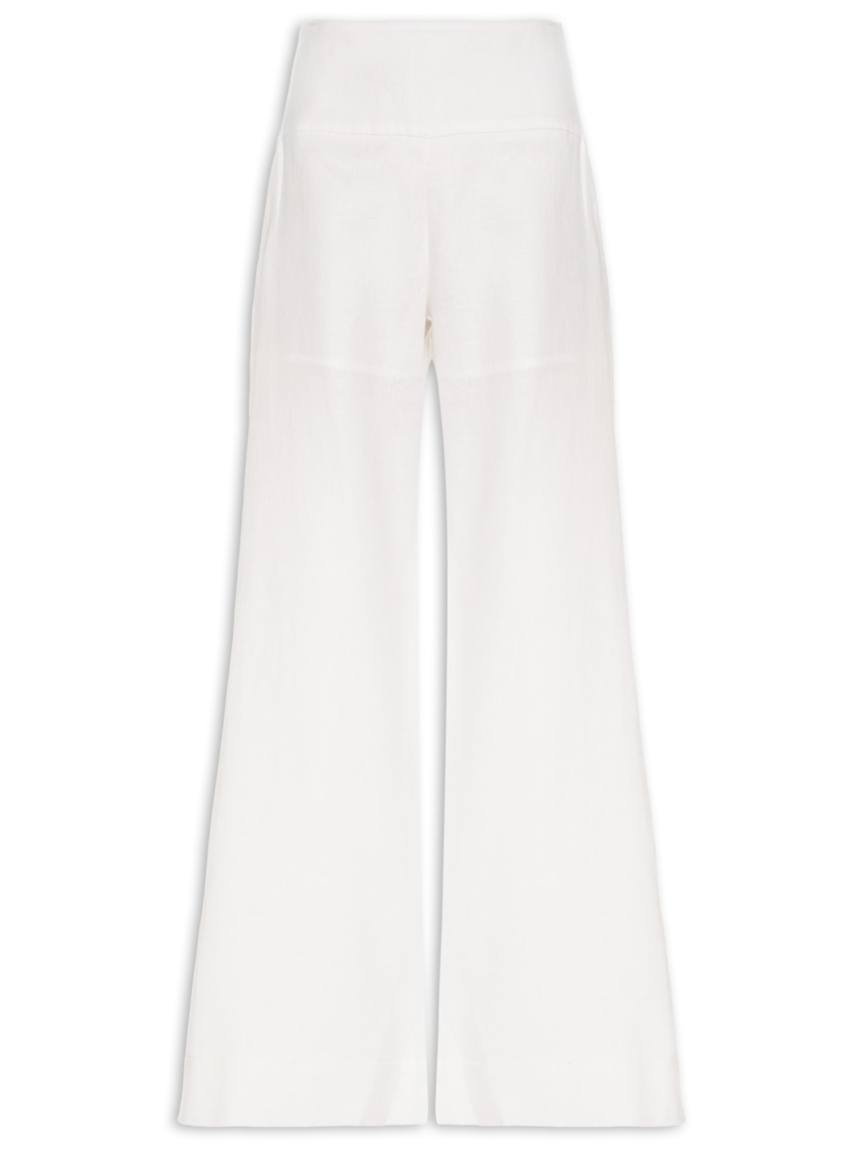 Calça Feminina Pantalona Pala Linho Branco Maria Filó