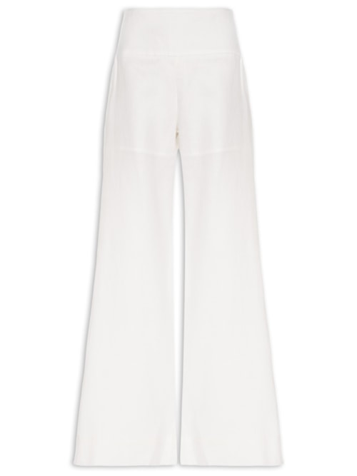 Calça Feminina Pantalona Pala Linho - Branco