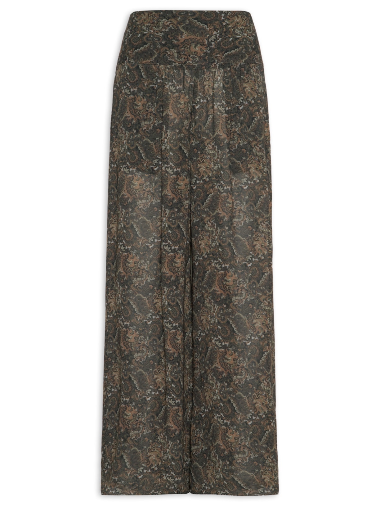 Calça Feminina Pantalona Pala Pregas - Verde