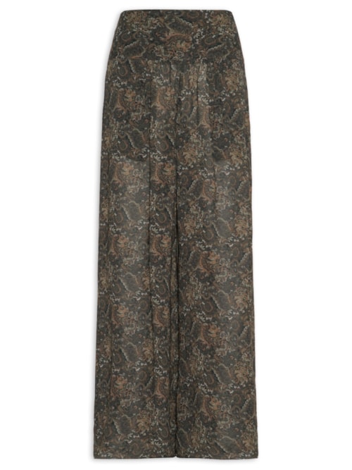 Calça Feminina Pantalona Pala Pregas - Verde