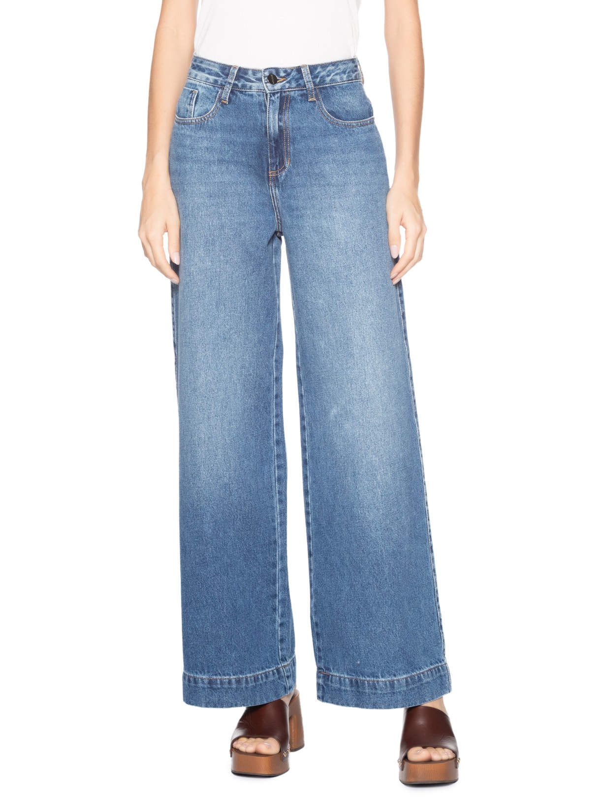 Calça Feminina Pantalona Paloma Azul Le Lis