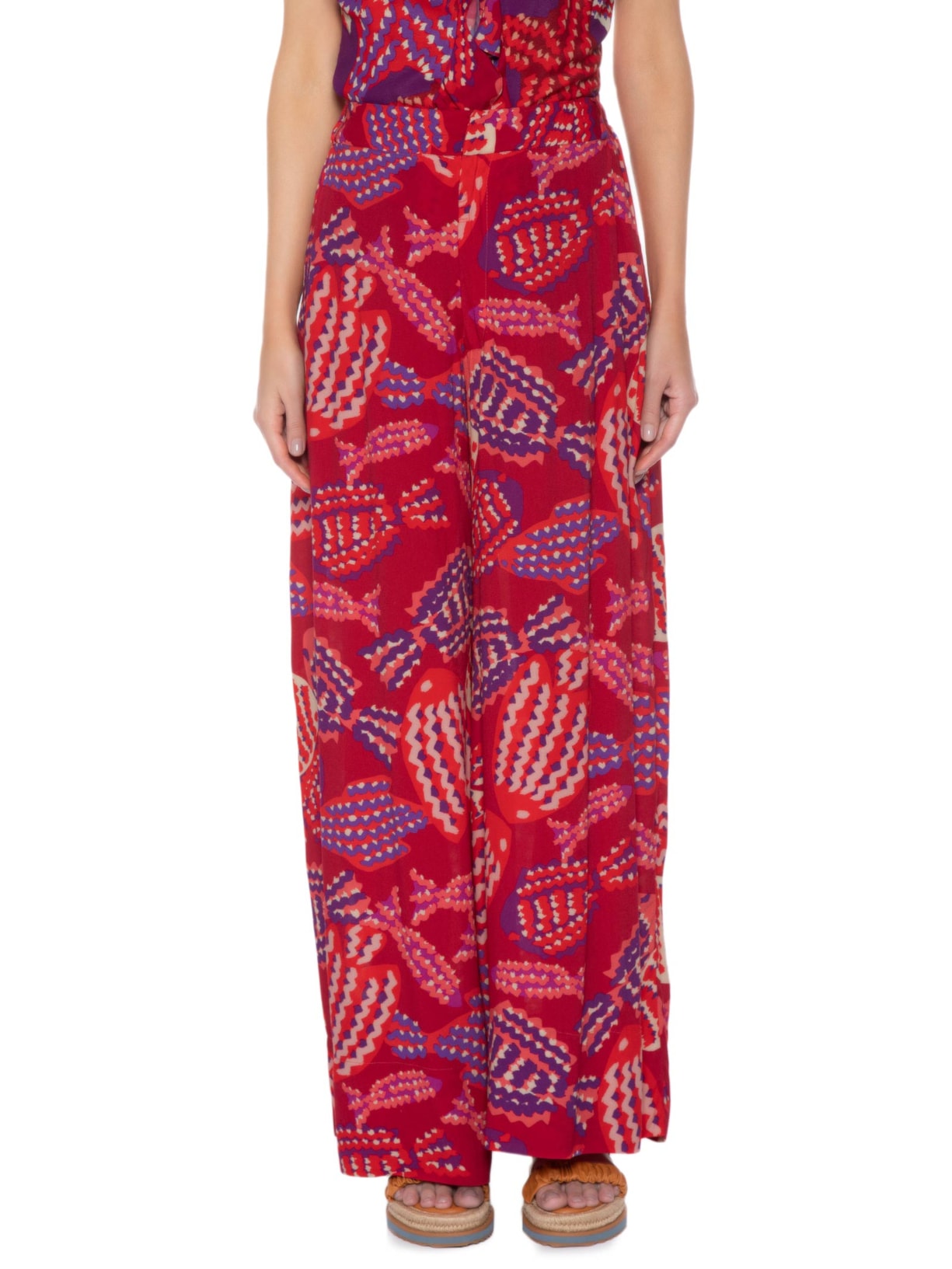 Calça Feminina Pantalona Peixin Vermelho Farm