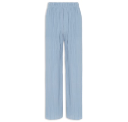 Calça Feminina Pantalona Plissada - Azul