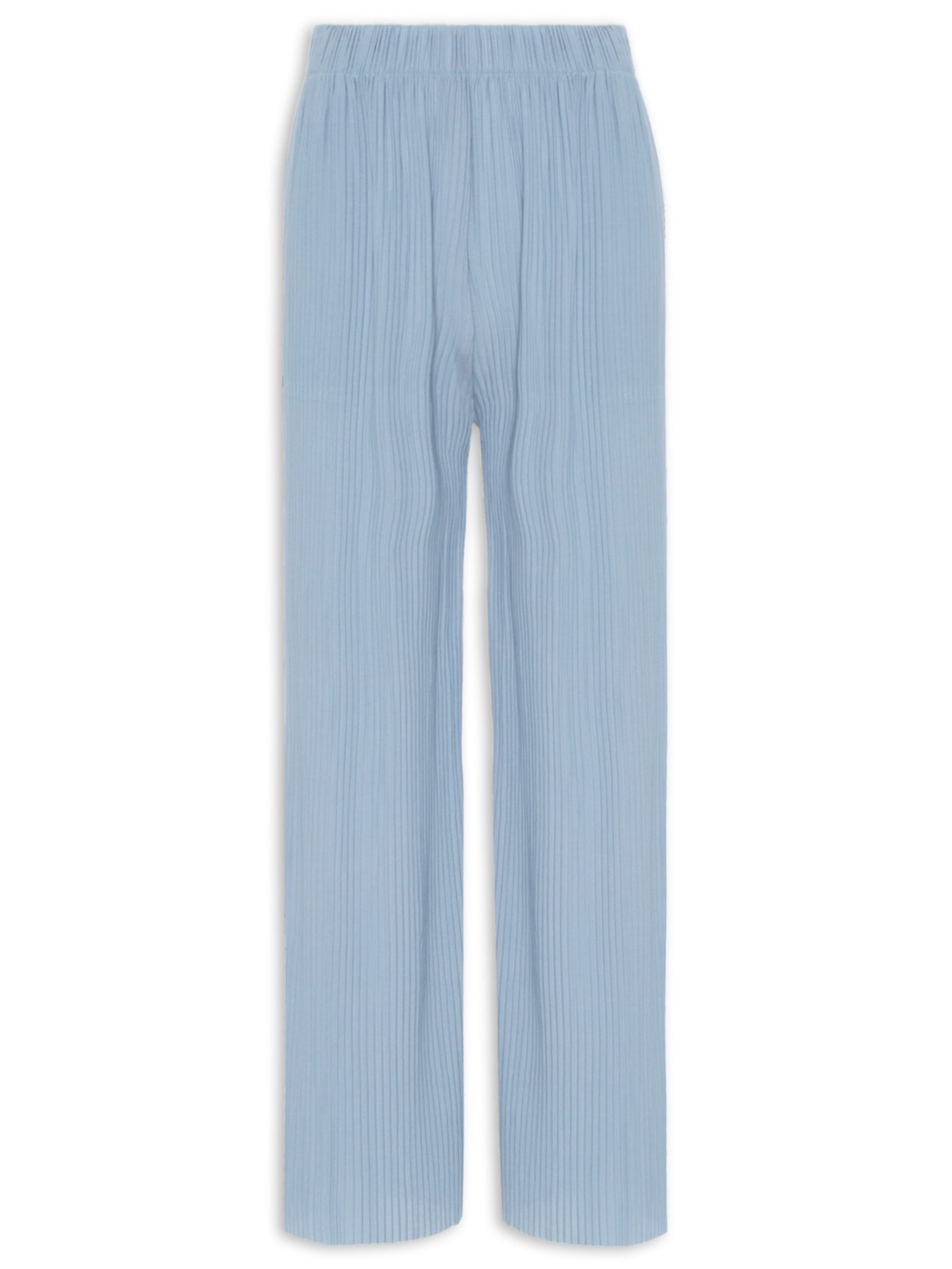 Calça Feminina Pantalona Plissada - Azul