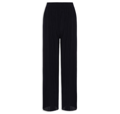 Calça Feminina Pantalona Plissada - Azul