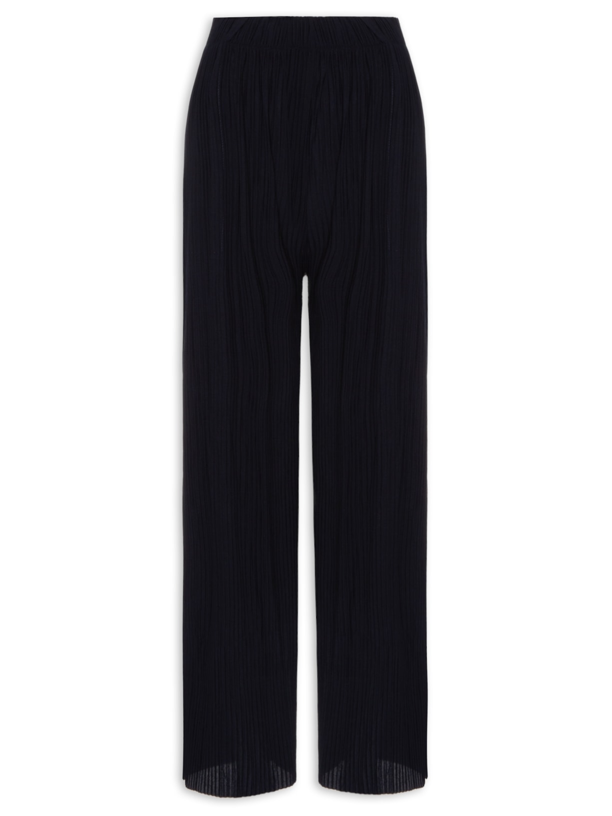 Calça Feminina Pantalona Plissada - Azul