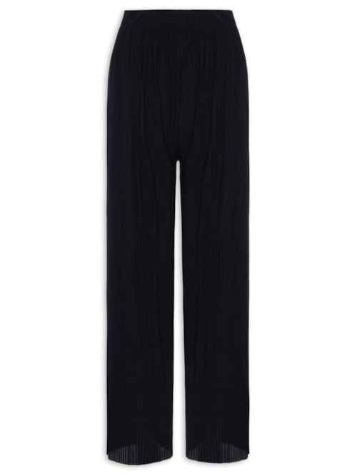 Calça Feminina Pantalona Plissada - Azul