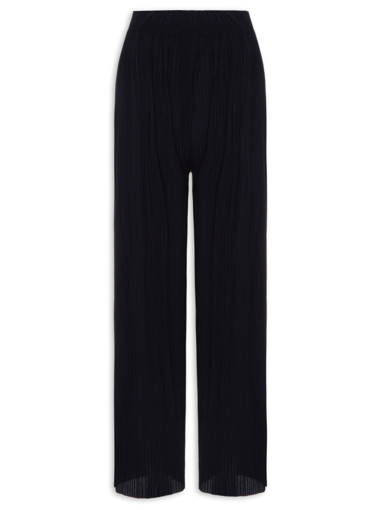 Calça Feminina Pantalona Plissada - Azul