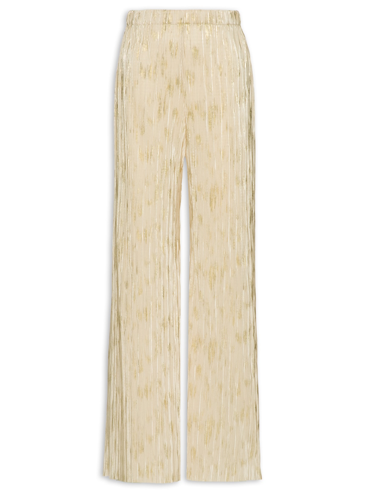 Calça Feminina Pantalona Plissada - Bege