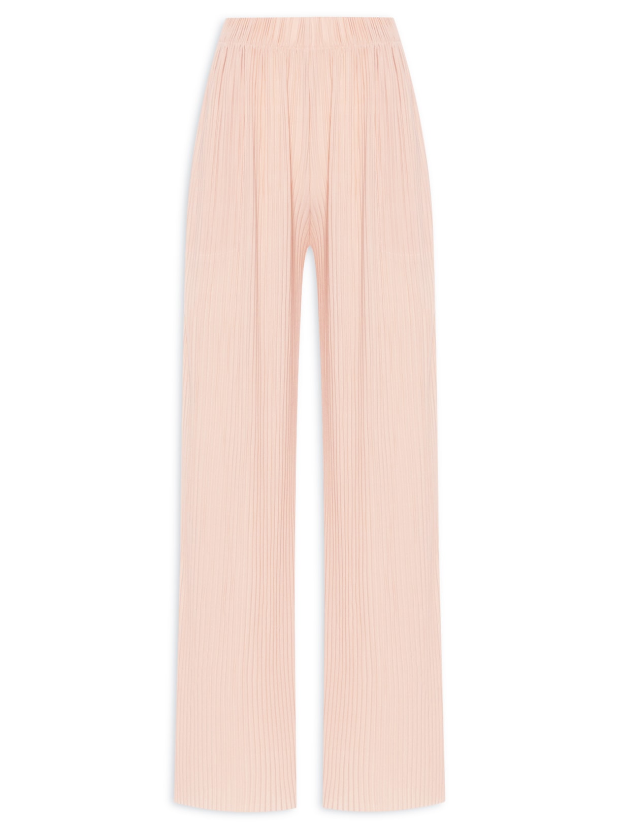Calça Feminina Pantalona Plissada Bege Market 33