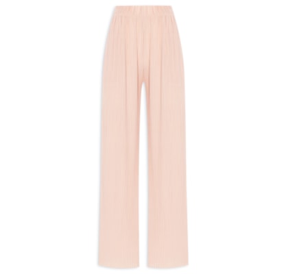 Calça Feminina Pantalona Plissada - Bege