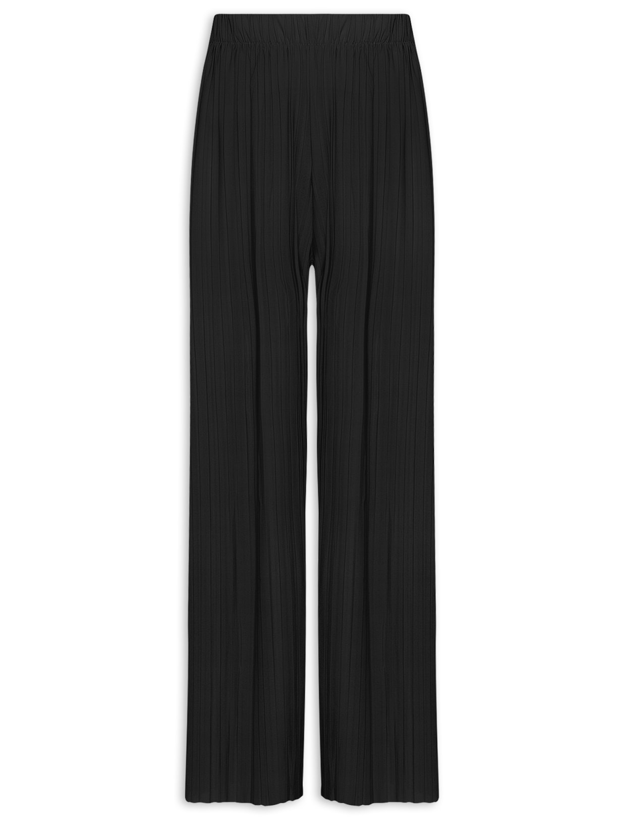 Calça Feminina Pantalona Plissada - Preto