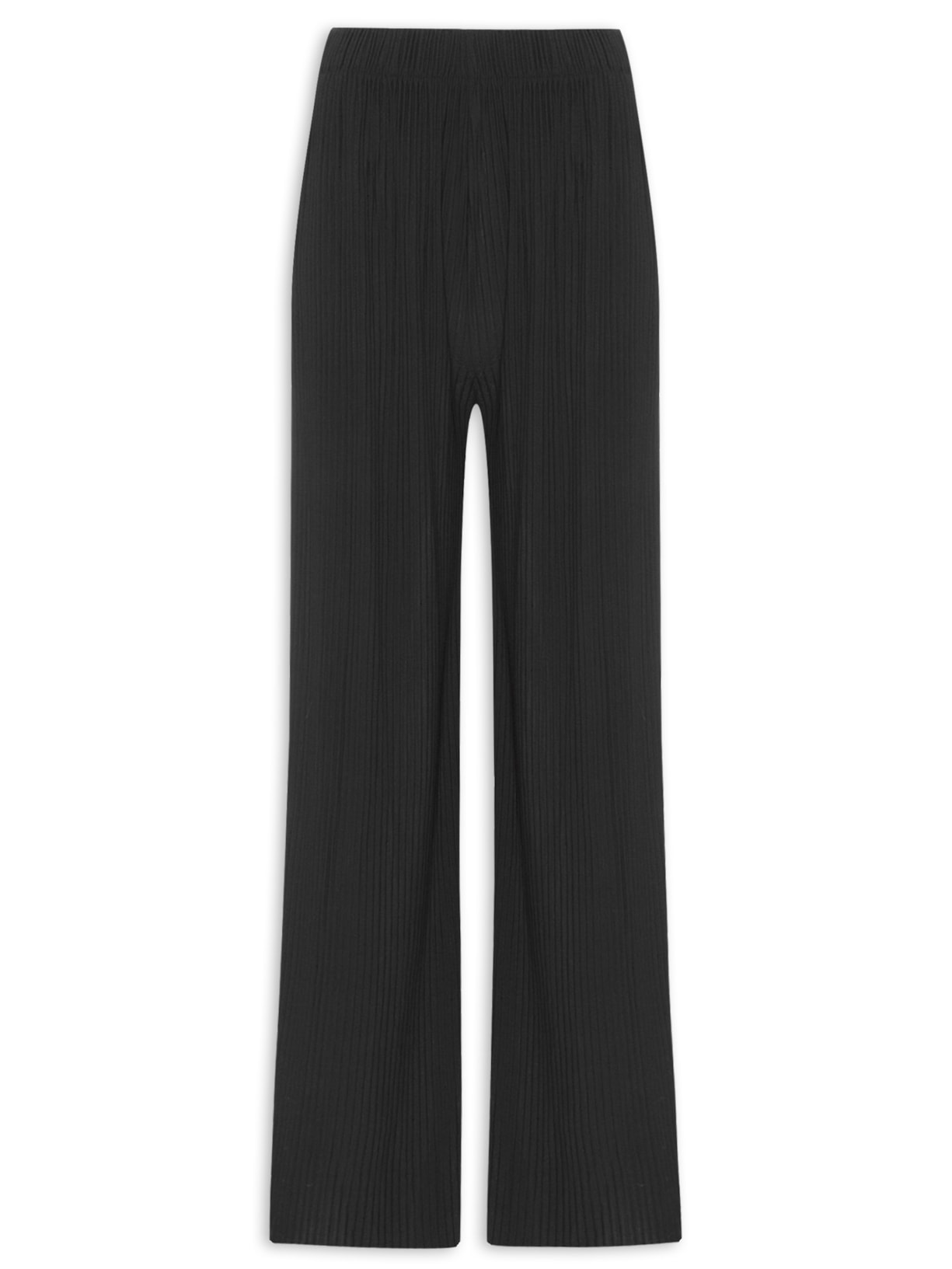 Calça Feminina Pantalona Plissada - Preto