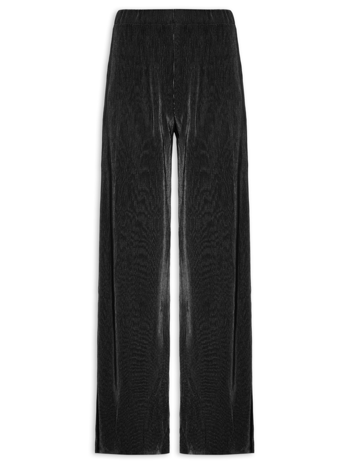 Calça Feminina Pantalona Plissada - Preto