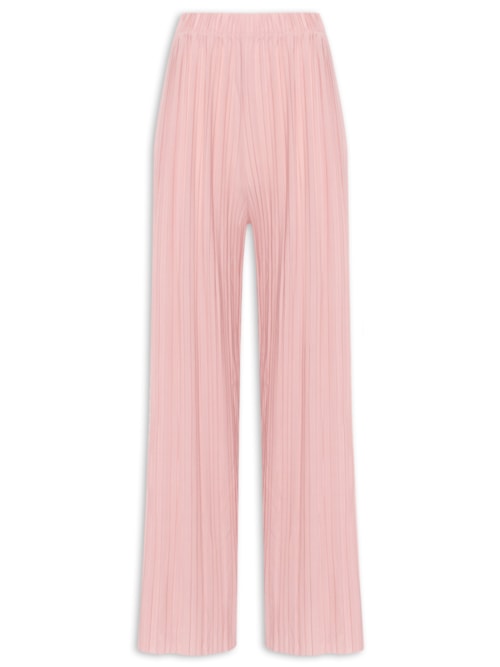 Calça Feminina Pantalona Plissada - Rosa