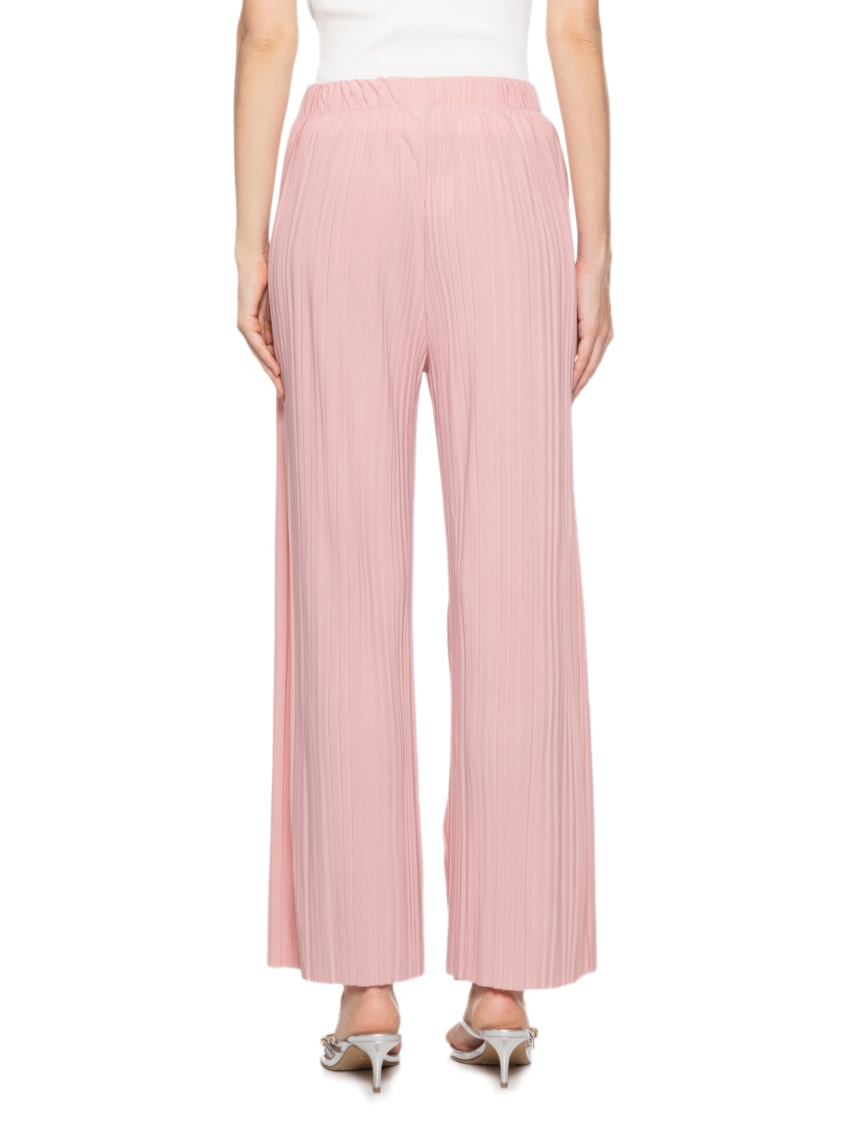 Calça Feminina Pantalona Plissada Rosa Market 33