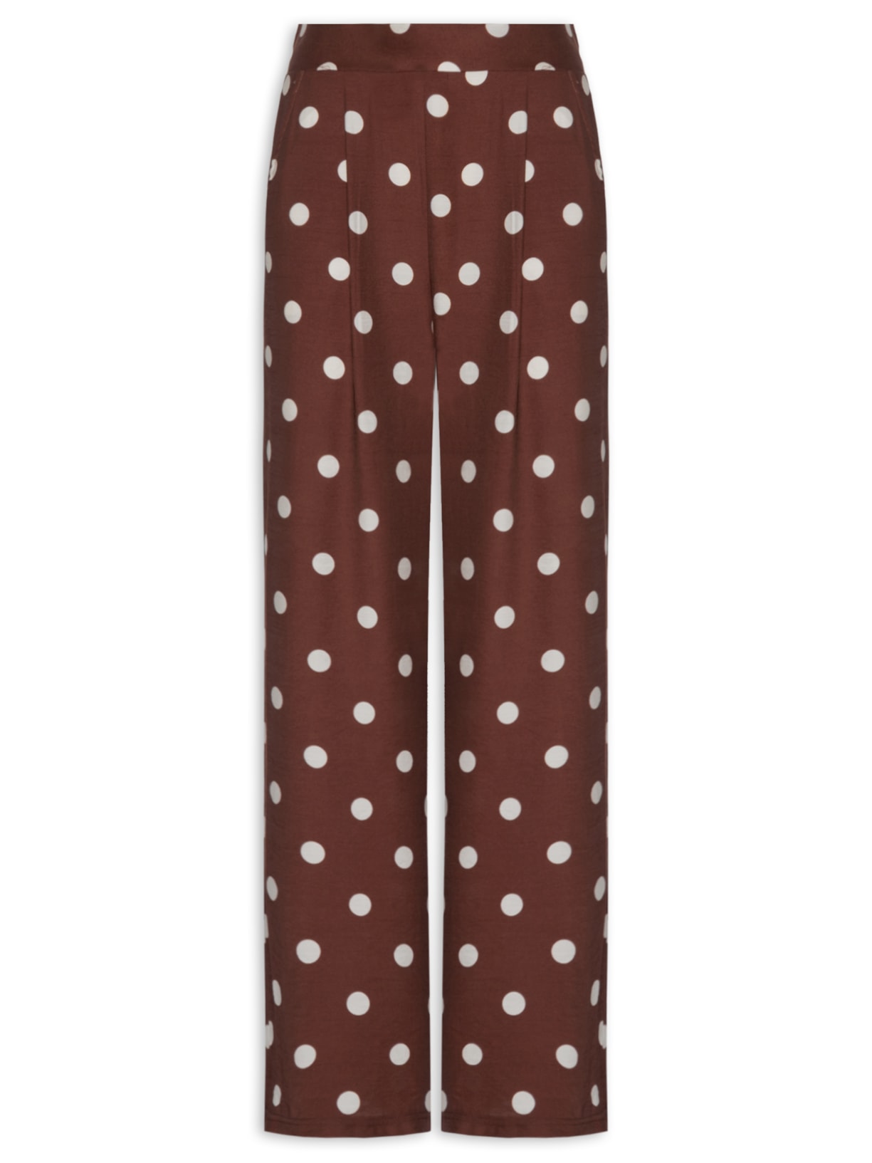 Calça Feminina Pantalona Poá - Marrom