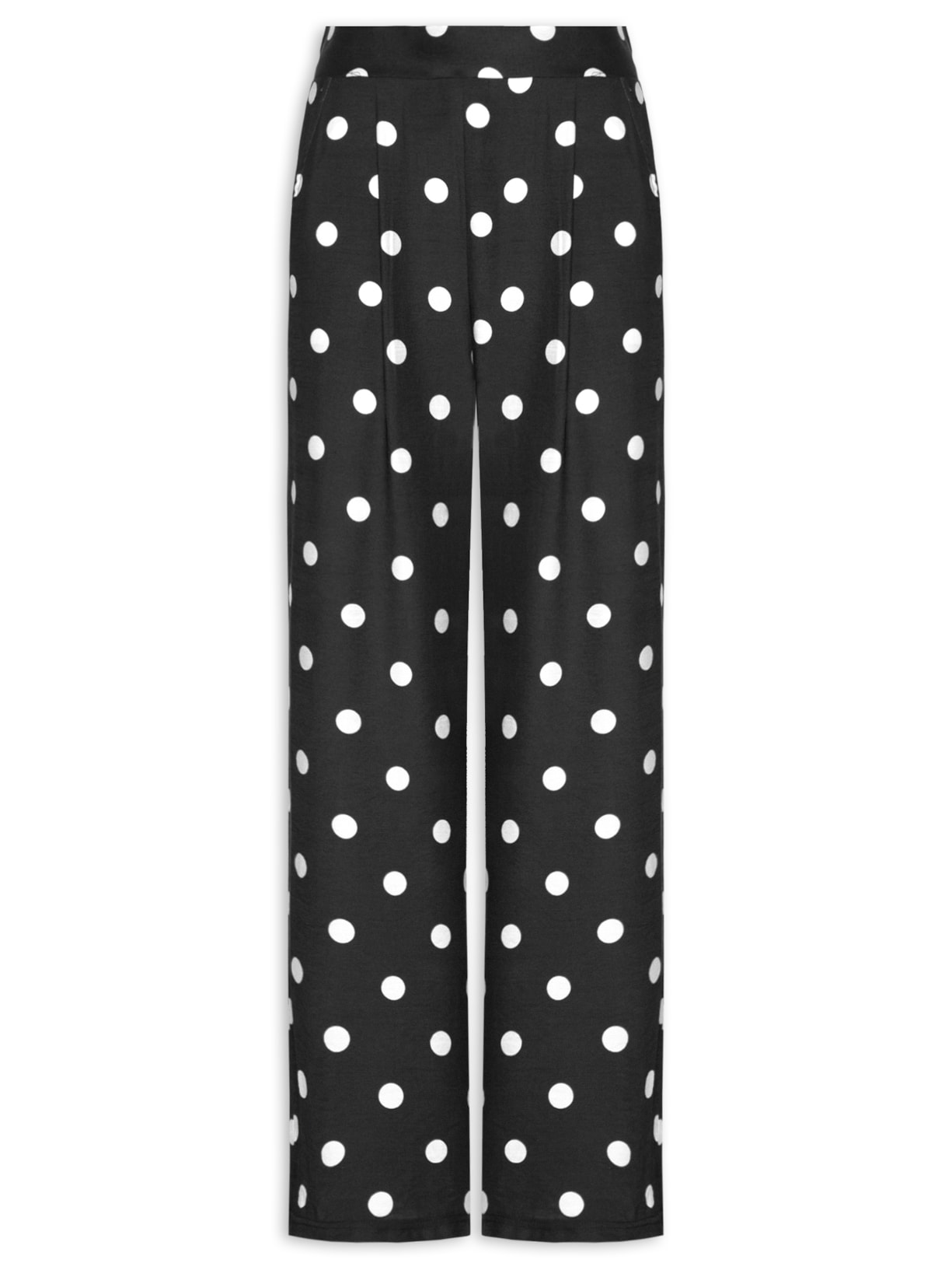 Calça Feminina Pantalona Poá - Preto