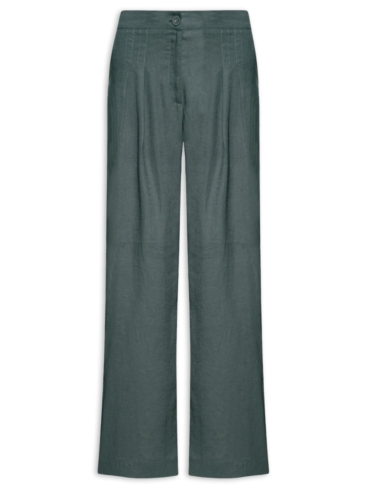 Calça Feminina Pantalona Prega Alfaiataria Cinza Maria Filó