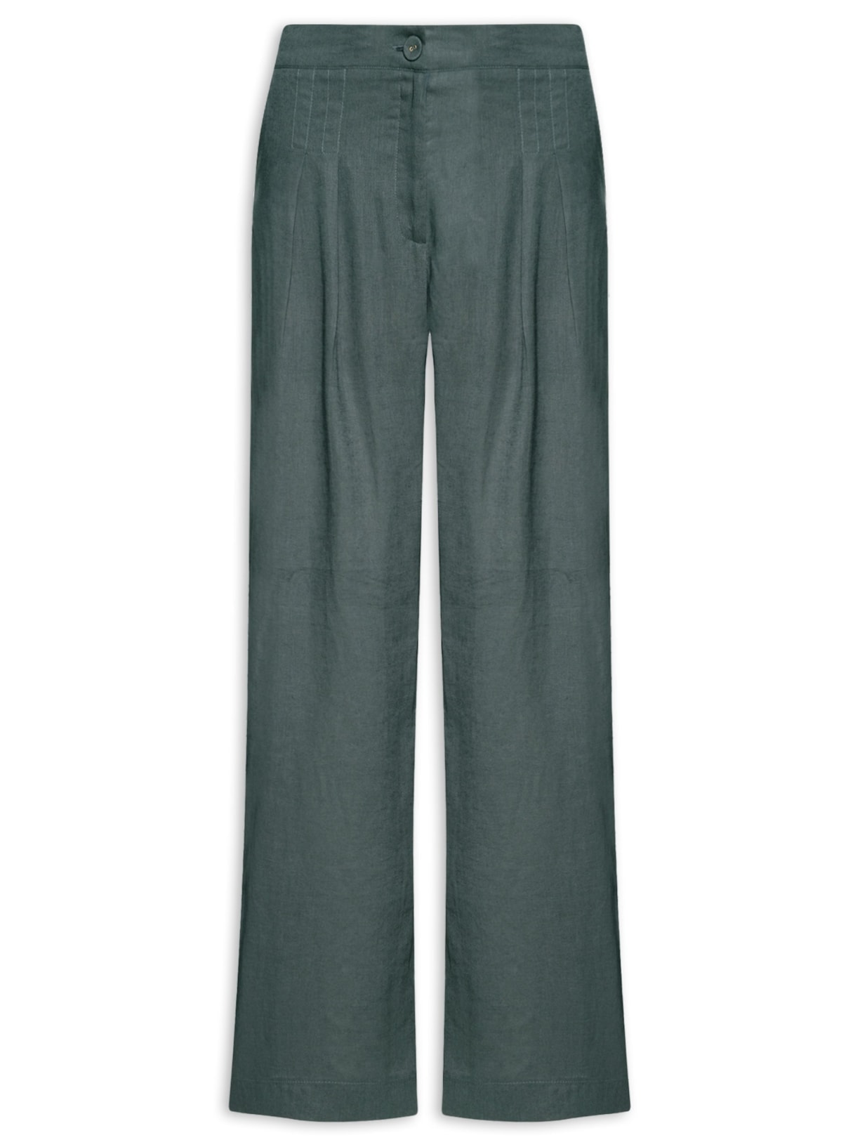 Calça Feminina Pantalona Prega Alfaiataria - Cinza