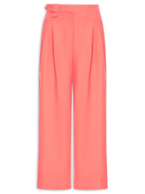 Calça Feminina Pantalona Pregas - Rosa