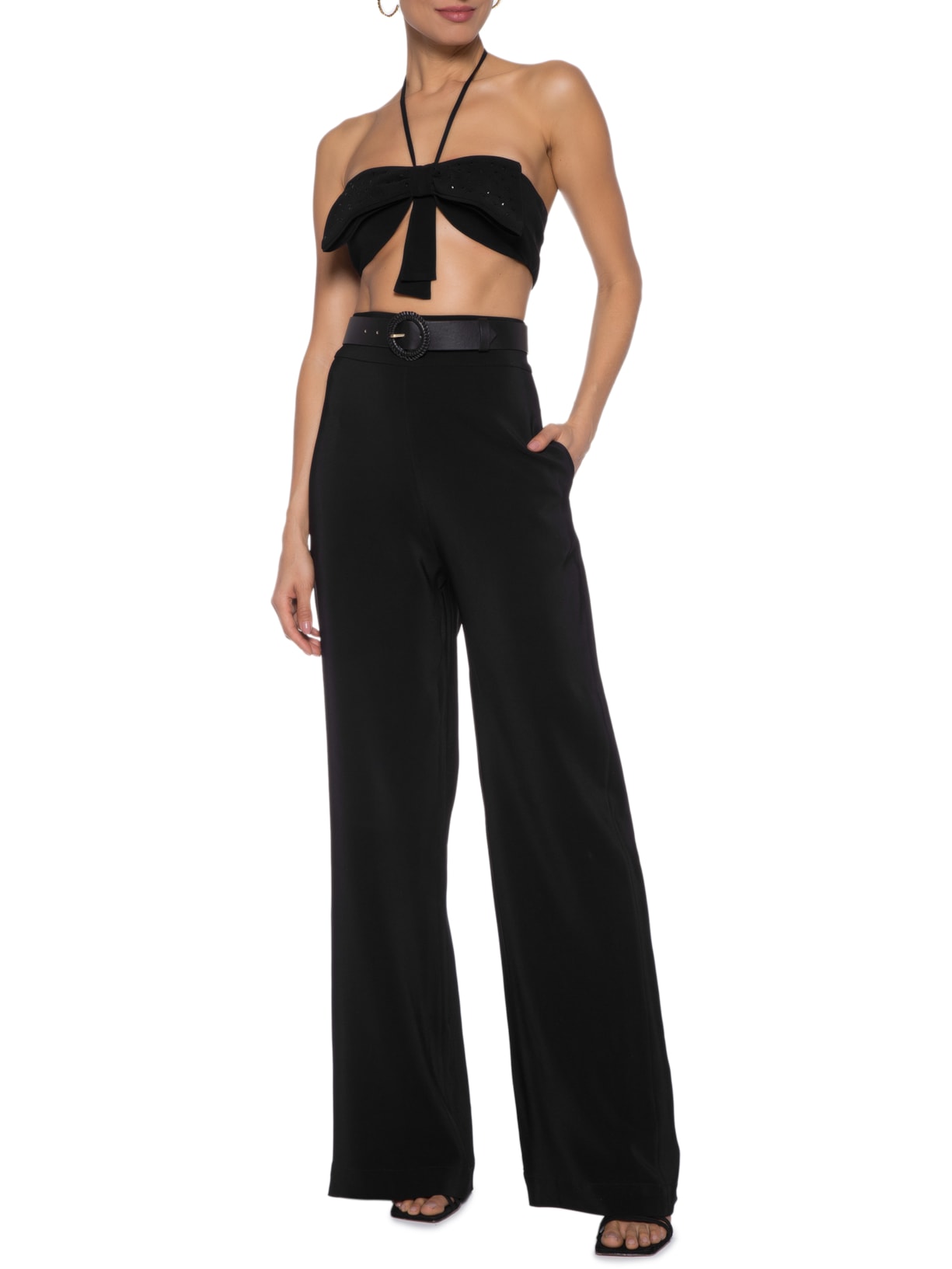 Calça Feminina Pantalona Preto Adriana Degreas