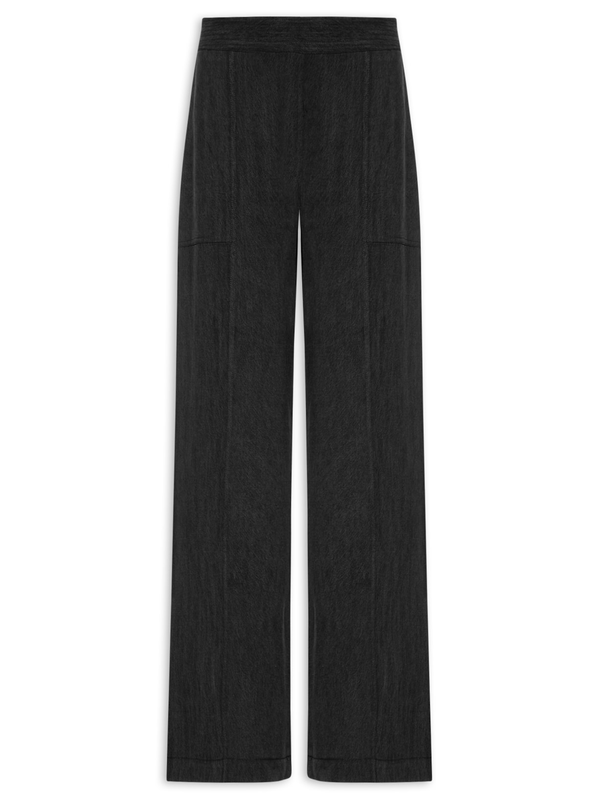 Calça Feminina Pantalona Recorte - Preto